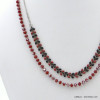 collier double-rangs épis de blé métal émail cristal femme 0121614 rouge bordeaux