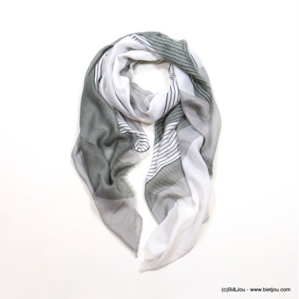 foulard imprimé contemporain rayures viscose femme 0722015