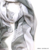 foulard imprimé contemporain rayures viscose femme 0722015 gris foncé