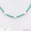 collier acier inoxydable billes pierre naturelle perle eau douce femme 0122016 bleu turquoise
