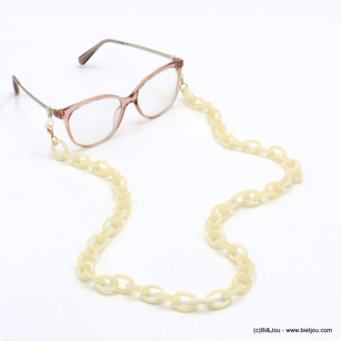 chaîne de lunettes porte-masque vintage maille ovale acrylique femme 0122006