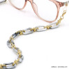 chaîne de lunettes porte-masque vintage maille rectangulaire acrylique femme 0122005 noir