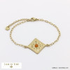 bracelet acier inoxydable rococo cabochon pierre chaîne maille ovale femme 0122061
