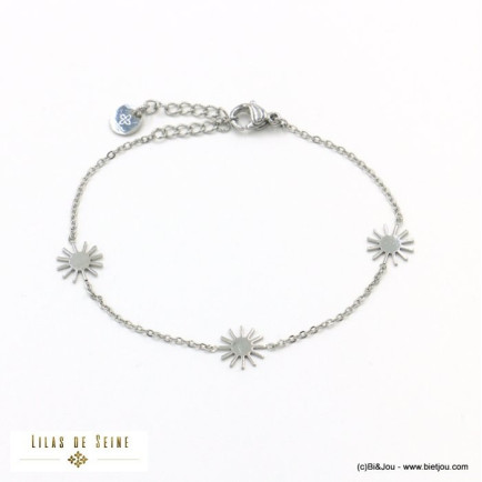 bracelet acier inoxydable soleil rayonnant femme 0222071