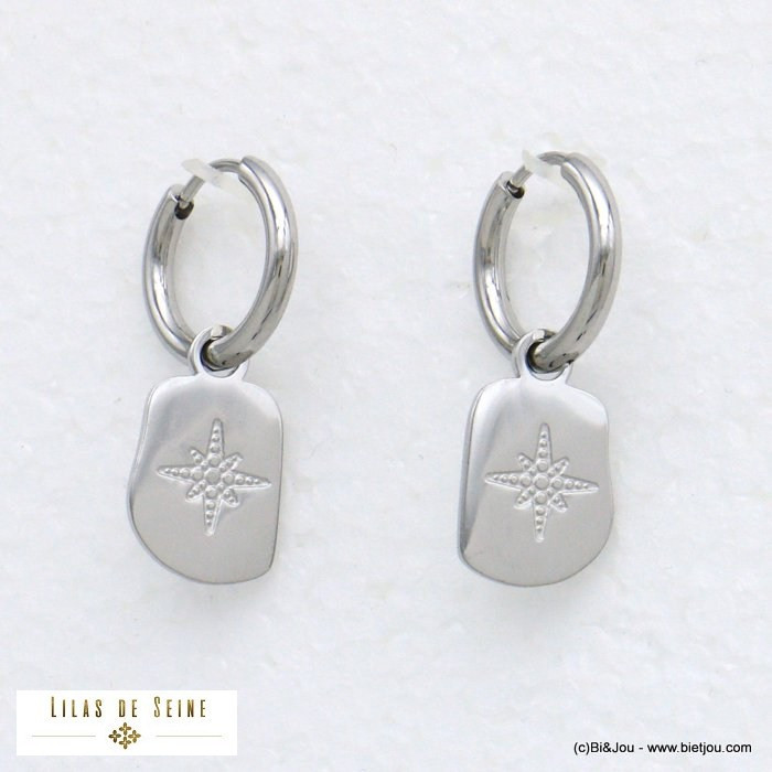 boucles d'oreille étoile du nord acier inoxydable femme 0321522 boucles d'oreille étoile du nord acier inoxydable femme 0321522