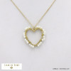 collier acier inoxydable coeur imitation perle femme 0122094 doré