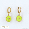 boucles d'oreille acier inoxydable croix résine époxy femme 0322106