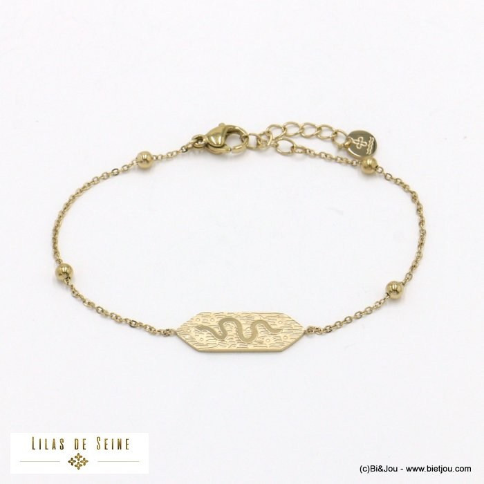 bracelet acier inoxydable serpent ajouré femme 0222121