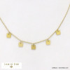 collier acier inoxydable breloques carrées femme 0122115 doré