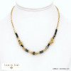 collier acier inoxydable billes facettées pierre véritable cristal chaîne maille vénitienne femme 0122525