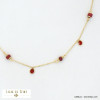 collier acier inoxydable pampilles goutte strass rondelles pierre naturelle femme 0122522 rouge bordeaux