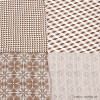 carré satin quadri-motifs géométrique touché soie polyester femme 0722507 marron