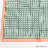 carré satin motif géométrique vintage touché soie polyester femme 0722514 vert