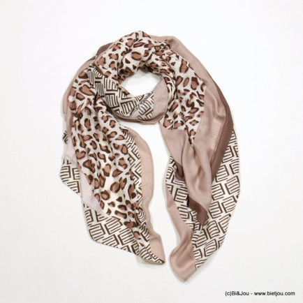 foulard motif léopard géométrique femme 0722516