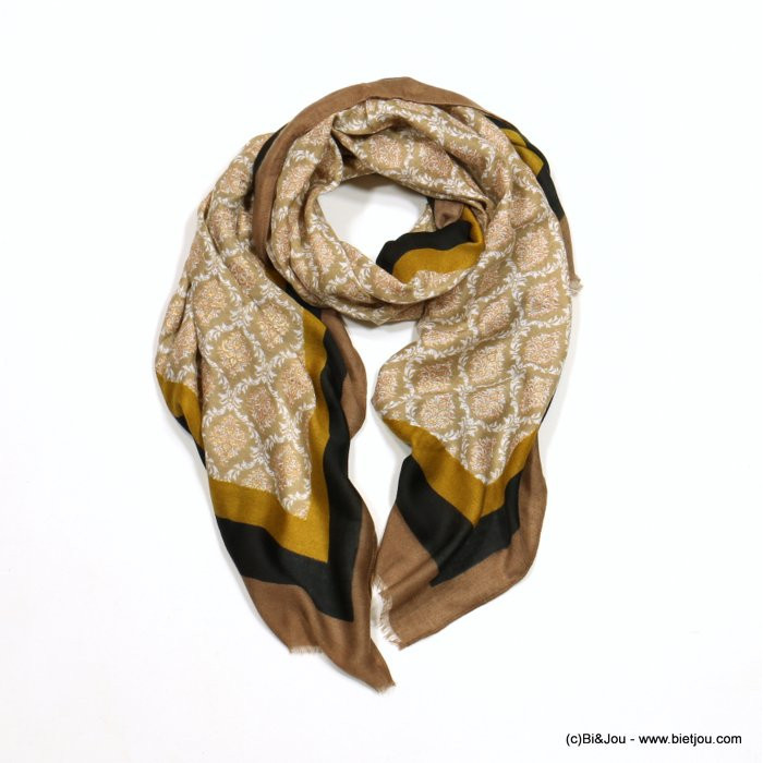 foulard scintillant motif fleur feuille femme 0722528 foulard scintillant motif fleur feuille femme 0722528