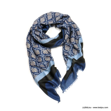 foulard scintillant motif fleur feuille femme 0722528