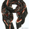 foulard motif floral femme 0722525 noir