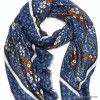 foulard motif floral femme 0722525 bleu foncé