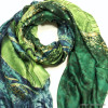 foulard scintillant motif abstrait femme 0722526 vert foncé