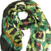 foulard motif léopard femme 0722527 vert foncé