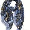 foulard motif fougère femme 0722529 bleu foncé