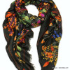 foulard motif tige de fleurs femme 0722531 noir foulard motif tige de fleurs femme 0722531 noir