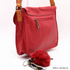 sac à bandoulière façon cartable Flora&Co simili-cuir souple boule de poil foulard femme 0922048 rouge sac à bandoulière façon cartable Flora&Co simili-cuir souple boule de poil foulard femme 0922048 rouge
