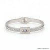 Jonc ouvrable avec oeil protecteur en acier inoxydable et strass pour femme 0222544 argenté Jonc ouvrable avec oeil protecteur en acier inoxydable et strass pour femme 0222544 argenté
