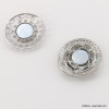 Broche rose magnétique ronde ajourée métal strass émail 0522515 vert Broche rose magnétique ronde ajourée métal strass émail 0522515 vert