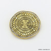 Broche magnétique ethnique ronde métal strass 0522517 doré