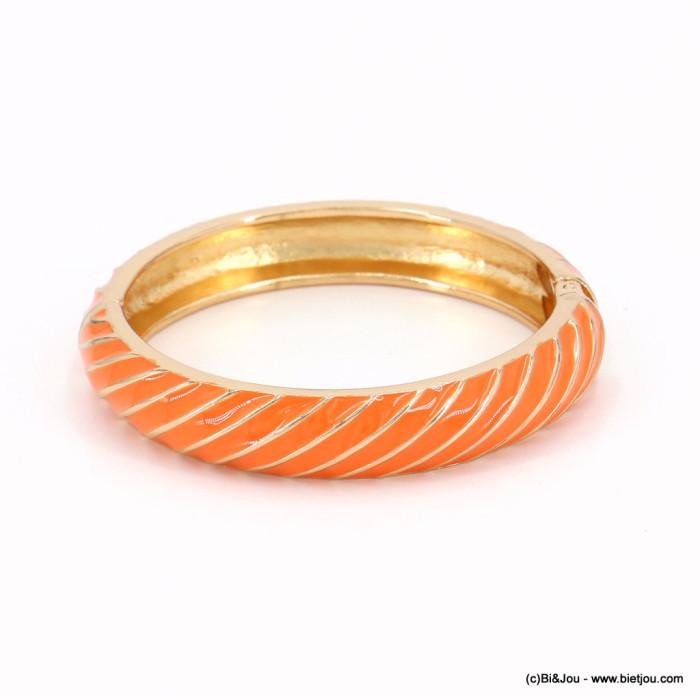 Bracelet jonc ouvrable émail métal femme 0221581 orange