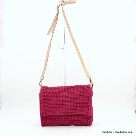 Sac souple porté épaule polyester métallisé bandoulière femme 0922552 magenta