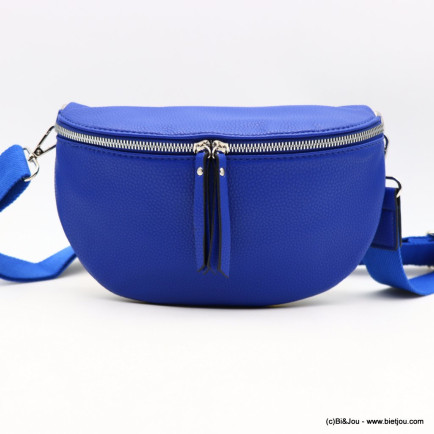 Sac banane Flora&Co simili-cuir grainé fermeture zip 0923016 bleu foncé