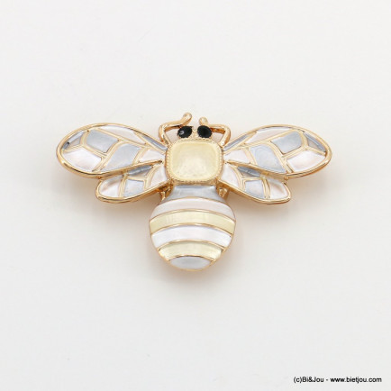 Broche métal et résine forme abeille avec attache magnétique 0523005 jaune