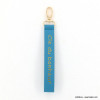 Porte-clés fantaisie à mousqueton "Clé du bonheur" simili-cuir bijou de sac 0823001 bleu turquoise