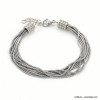 Bracelet multi-brins chaînes maille serpent acier inoxydable 0223037 argenté