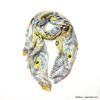 Foulard scintillant motif impressionniste abstrait femme 0723012 jaune