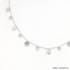 Collier acier inoxydable pampilles rondes strass femme 0123055 argenté