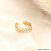 Bague en acier inoxydable épi de blé ajourée ouverte 0423042 doré Bague en acier inoxydable épi de blé ajourée ouverte 0423042 doré