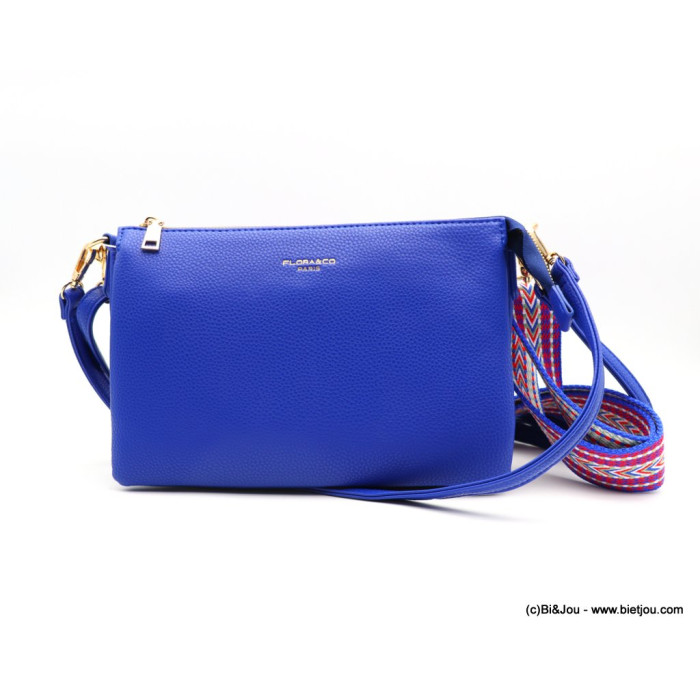 Sac simili-cuir Flora&Co souple grainé 3 compartiments double bandoulières femme 0923031 bleu foncé Sac simili-cuir Flora&Co souple grainé 3 compartiments double bandoulières femme 0923031 bleu foncé