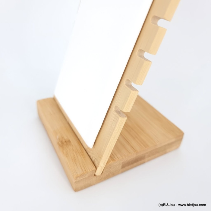 Présentoir bijoux bracelets 12 niveaux 24 encoches bois synthétique matelassé 0623008 blanc