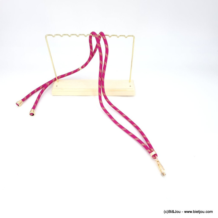 CORDON LANIÈRE TÉTÉPHONE PORTABLE MULTIFONCTIONNEL BANDOULIÈRE RÉGLABLE fils métallisés AVEC PATCH 0123090 fushia CORDON LANIÈRE TÉTÉPHONE PORTABLE MULTIFONCTIONNEL BANDOULIÈRE RÉGLABLE fils métallisés AVEC PATCH 0123090 fushia