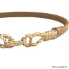 Ceinture fine CUIR réglable à crochet avec boucles torsadées en métal pour femme 0623011 taupe Ceinture fine CUIR réglable à crochet avec boucles torsadées en métal pour femme 0623011 taupe