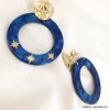 Boucles d'oreille anneau résine acétate façon écaille de tortue acier inoxydable femme 0322572 bleu foncé Boucles d'oreille anneau résine acétate façon écaille de tortue acier inoxydable femme 0322572 bleu foncé