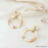Boucles d'oreilles pendantes xxl anneaux acétate bicolore femme 0323110 écru