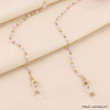 Chaîne de lunettes en perles acrylique blanches chic adaptable 0123080 blanc