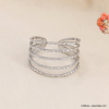 Bague acier inoxydable multi-anneaux martelé 0423100 argenté Bague acier inoxydable multi-anneaux martelé 0423100 argenté