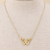 Collier acier inoxydable pendentif papillon femme 0123119 doré
