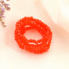 Bagues perles cristal élastiques femme 0423149 rouge corail