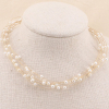 Collier ras de cou spécial cérémonie perles et métal pour femme 0123139 blanc